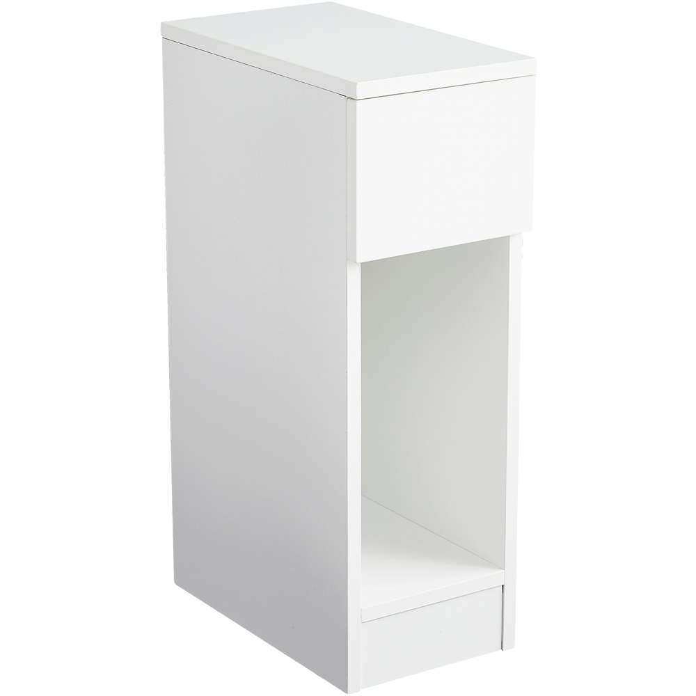 Brooklyn Ava Single Drawer Single Shelf White Solid Wooden Bedside Table Image 2