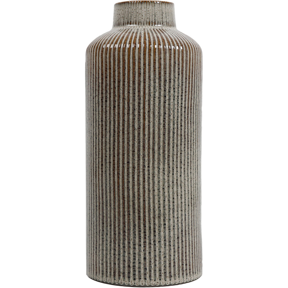 Sofia Brown Textured Ceramic Vase Image 1