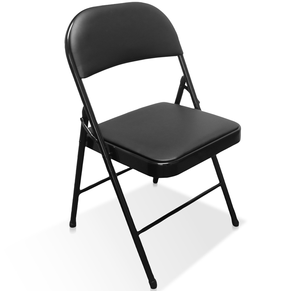 Royalford Black Padded Foldable Metal Dining Chair Image 2