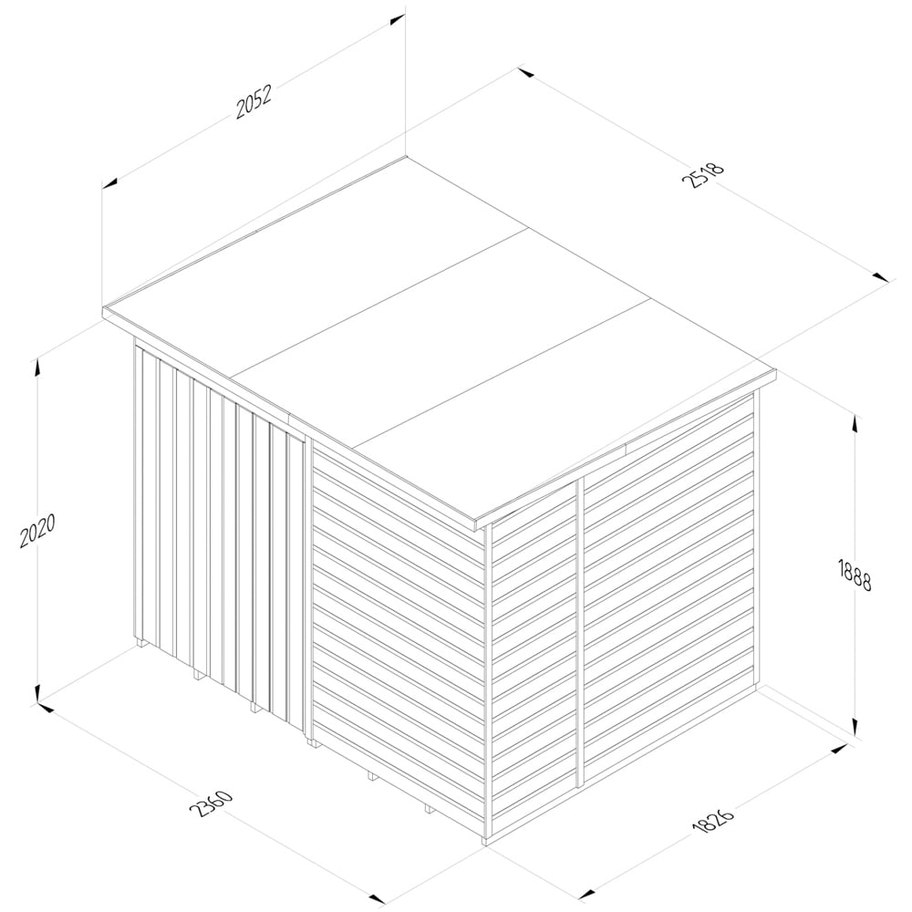 Forest Garden 8 x 6ft Beckwood Double Door Pent Shed Image 9