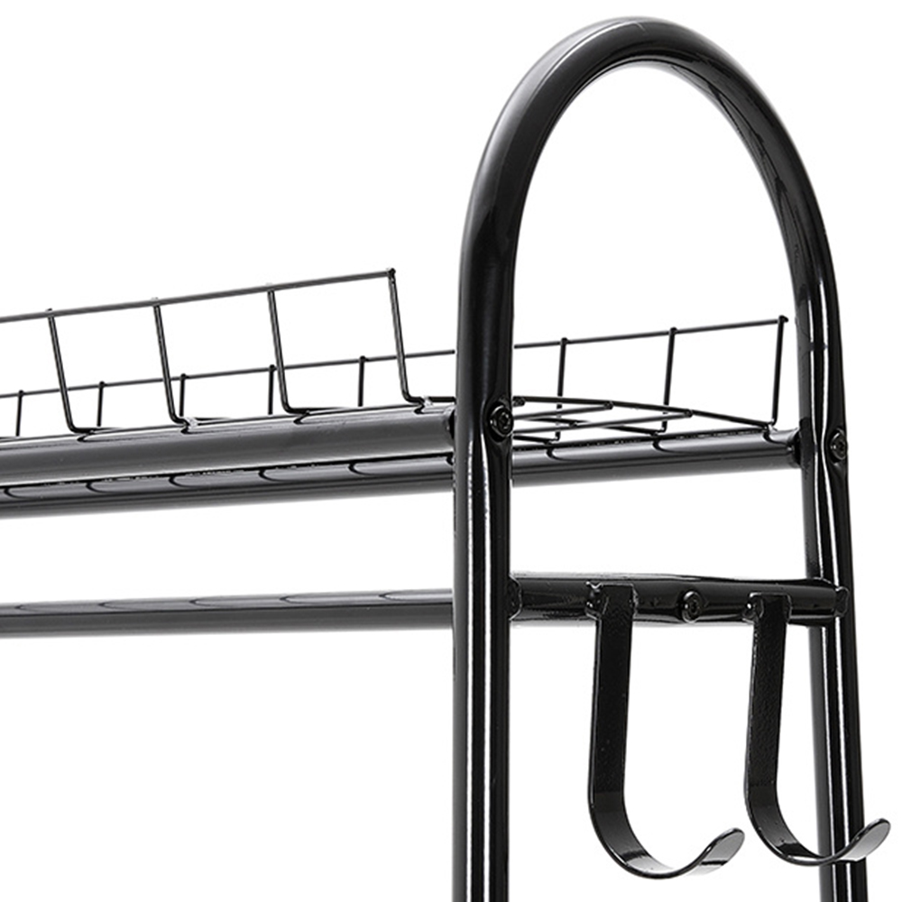 H&O Direct Metal Clothing Rack with Basket Image 3