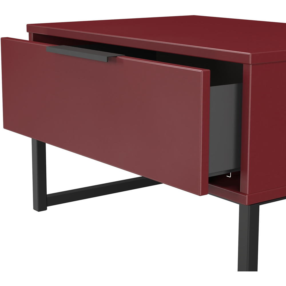 Crowndale Hong Kong Single Drawer Red Matt Wide Side Table Ready Assembled Image 5