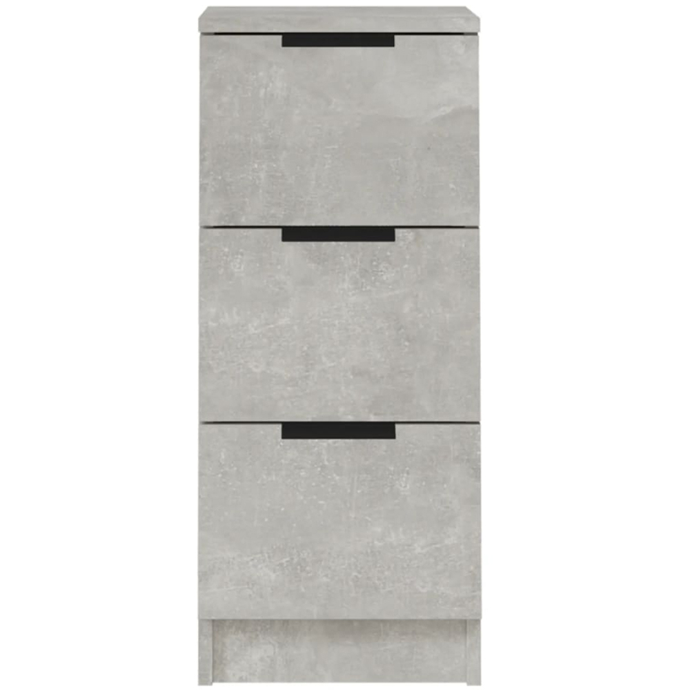 vidaXL 3 Drawer Concrete Grey Wooden Sideboard Image 4