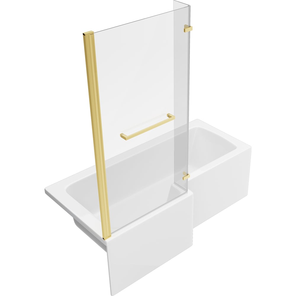 Bathstore Nazare Brushed Brass Left Hand L-Shape Shower Bath Set 1700 x 850mm Image 4