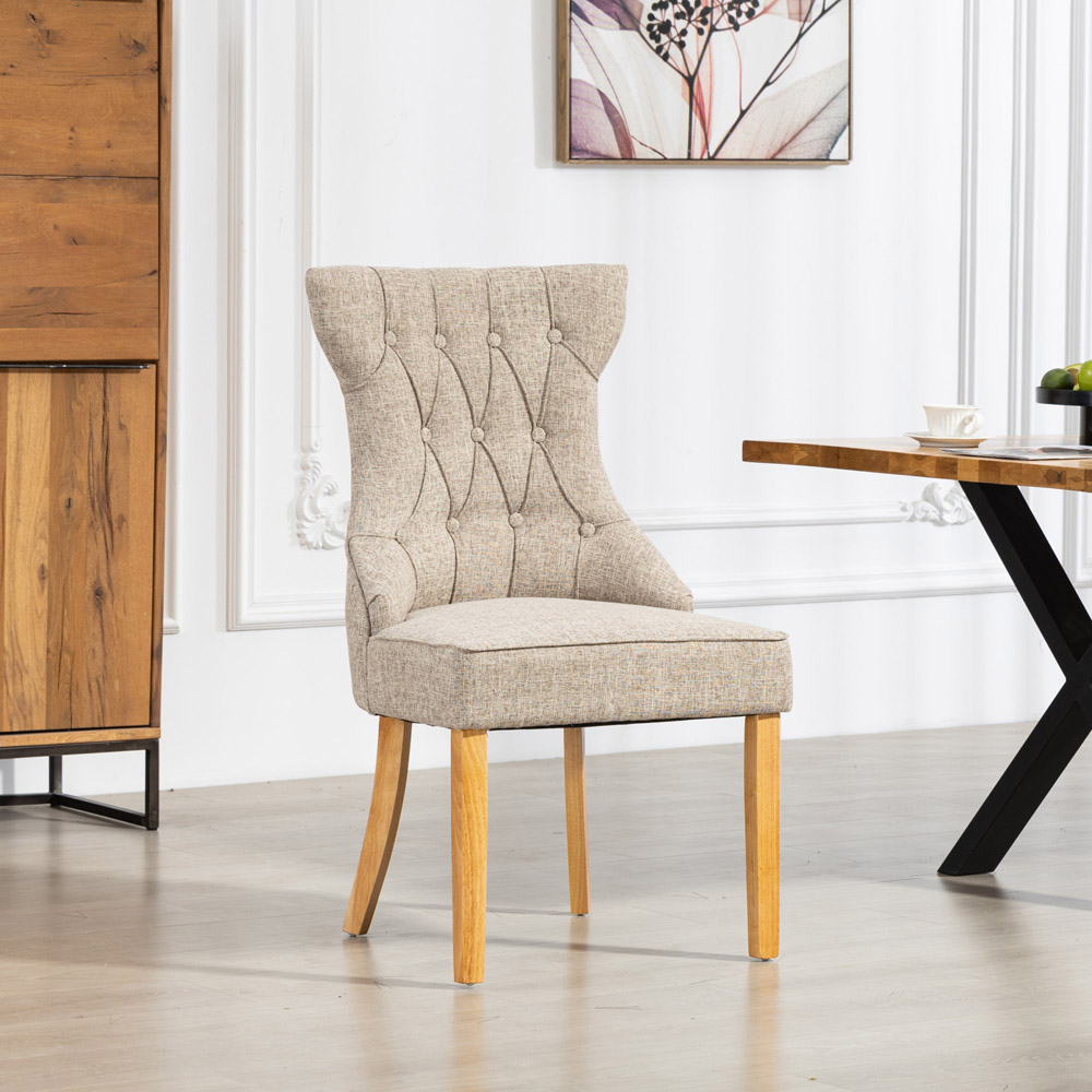 Artemis Home Tiana Set of 2 Light Brown Fabric Dining Chair Image 6