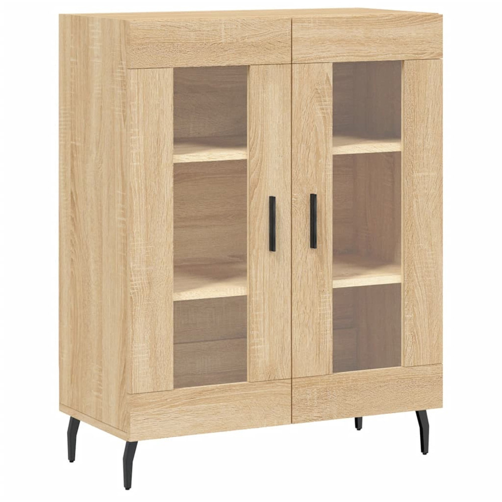 vidaXL 2 Glass Door Sonoma Oak Small Sideboard Image 2