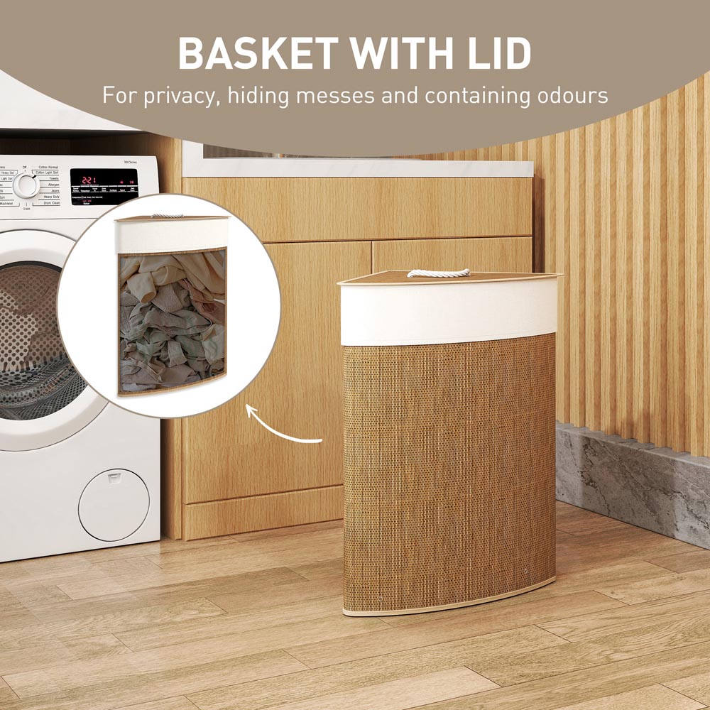 HOMCOM Brown Laundry Hamper 55L Image 7