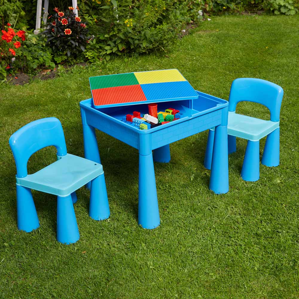 Liberty House Toys Blue Kids 5-in-1 Activity Table and Chairs Image 6