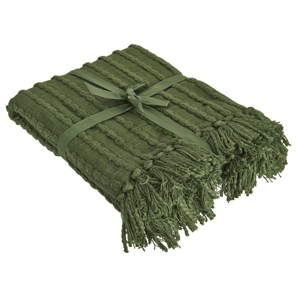 Wilko Green Chunky Throw 120 x 150cm Image 4