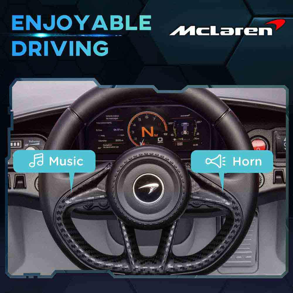 Tommy Toys Grey Licensed McLaren 765LT Kids Ride on Car with MP3 Music Image 6