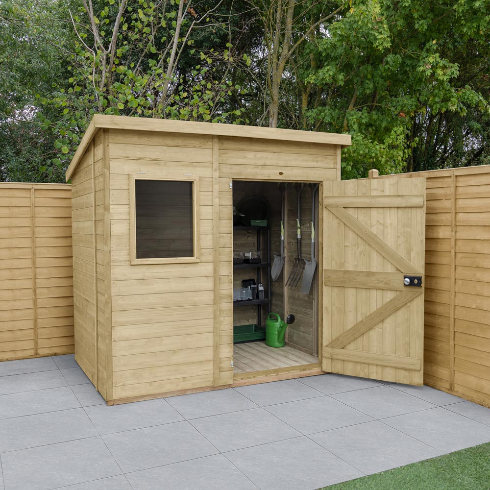Forest Garden Timberdale 7 x 5ft Pressure Treated Pent Shed Image 2