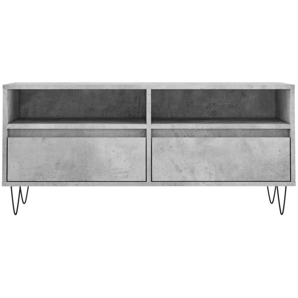 vidaXL 2 Drawer 2 Shelf Concrete Grey TV Cabinet Image 5