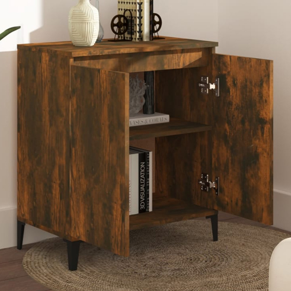 vidaXL 2 Door Smoked Oak Sideboard Image 1