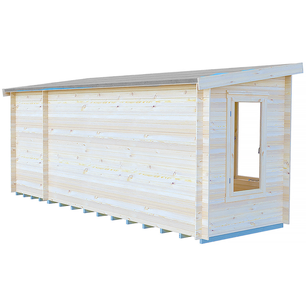Shire Elm 6 x 17ft Contemporary Style Dual-Purpose Pent Log Cabin with Integral Storage Image 4