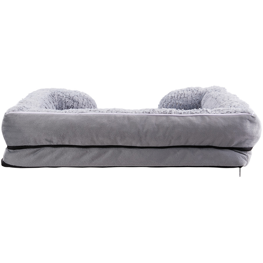 H&O Direct 71 x 58cm Grey Swirl Rose Calming Pet Bed Image 3