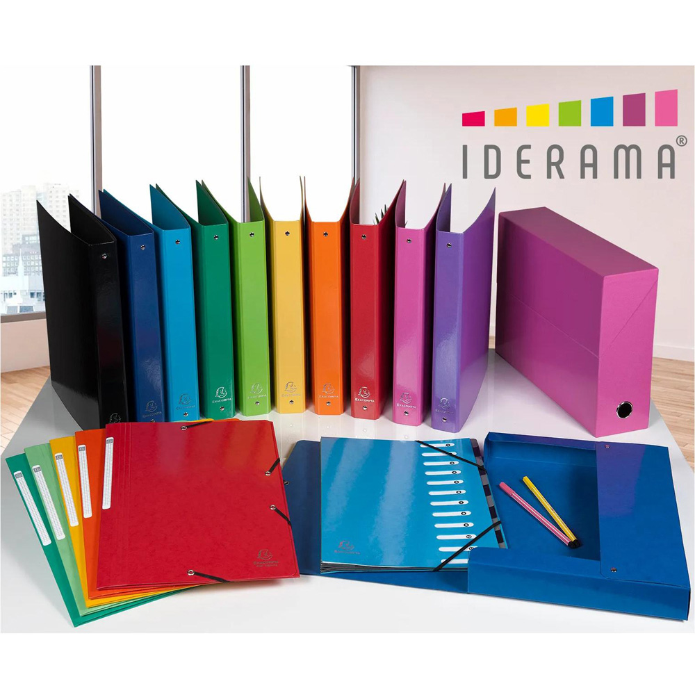 Exacompta Iderama A4 Multicolour Pressboard Filing Box 8 Pack Image 2