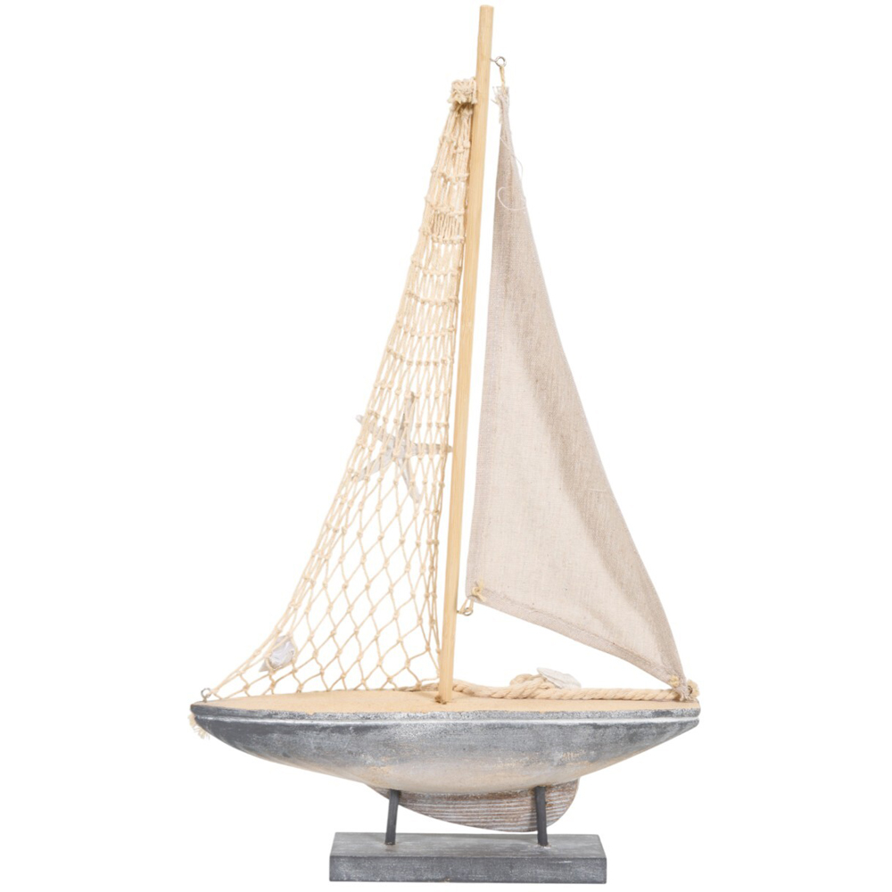 Wooden Sailboat Ornament Natural Image 3