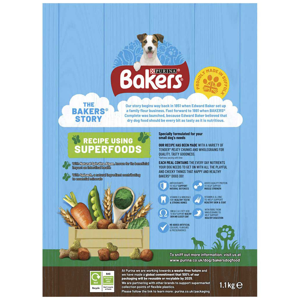 Bakers Beef and Veg Small Dog Food 1.1kg   Image 6