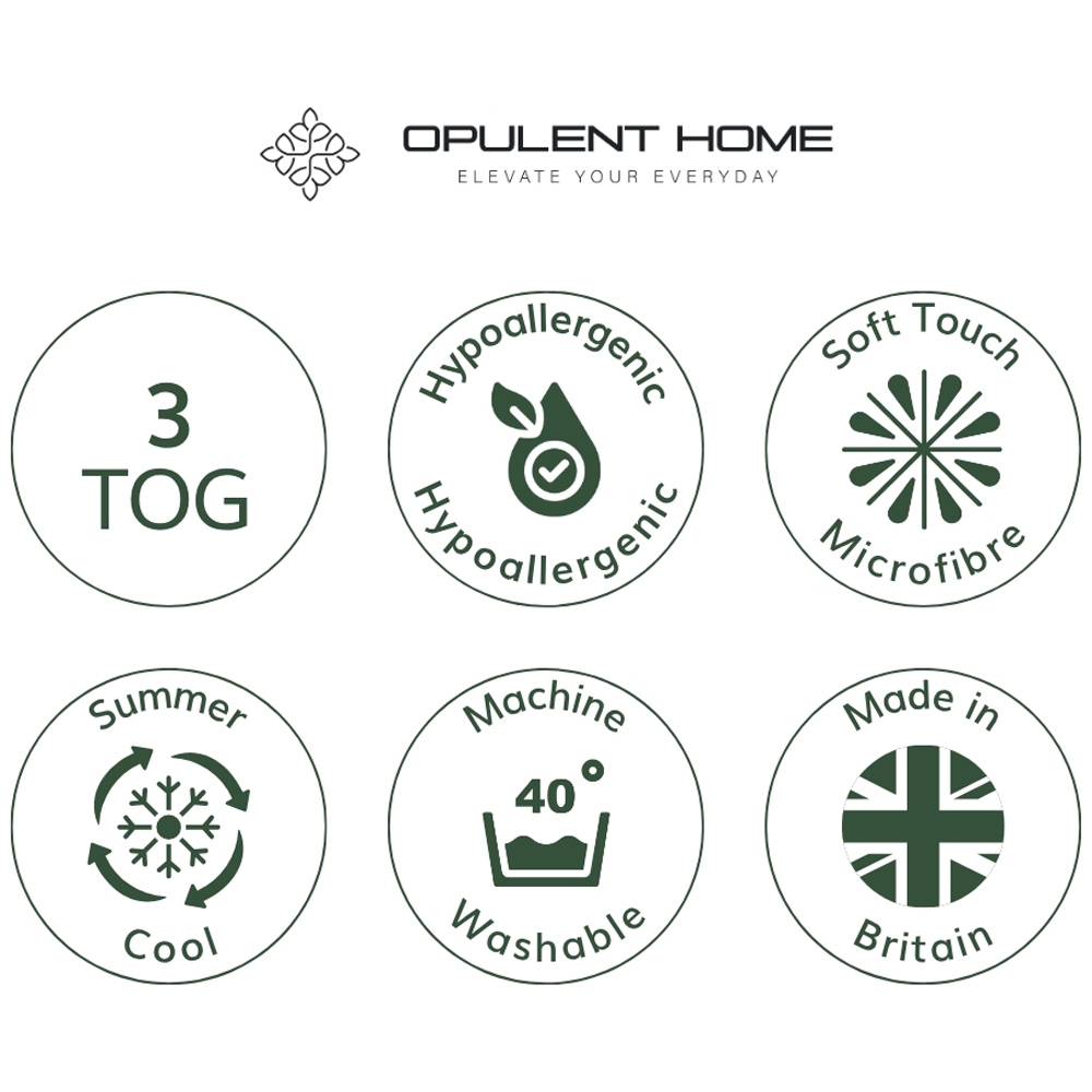 Opulent Home Double White Summer Anti-Allergy Hollowfibre Duvet 3 Tog Image 6