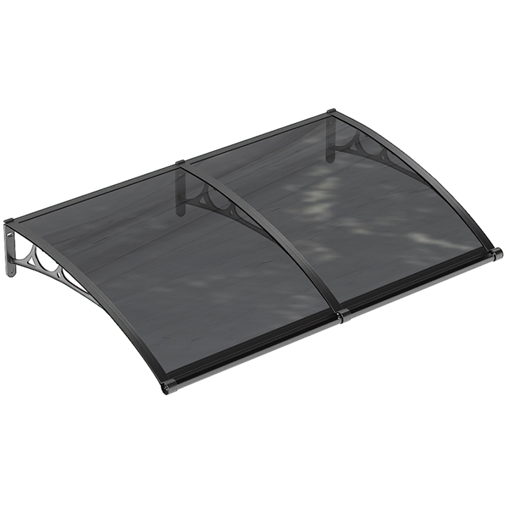 Living and Home Dark Grey Curved Door and Window Canopy 1.6 x 1.0m Image 2
