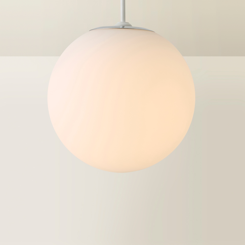 ValueLights Metropolis Opal Glass Ceiling Pendant Lamp Shade Image 5