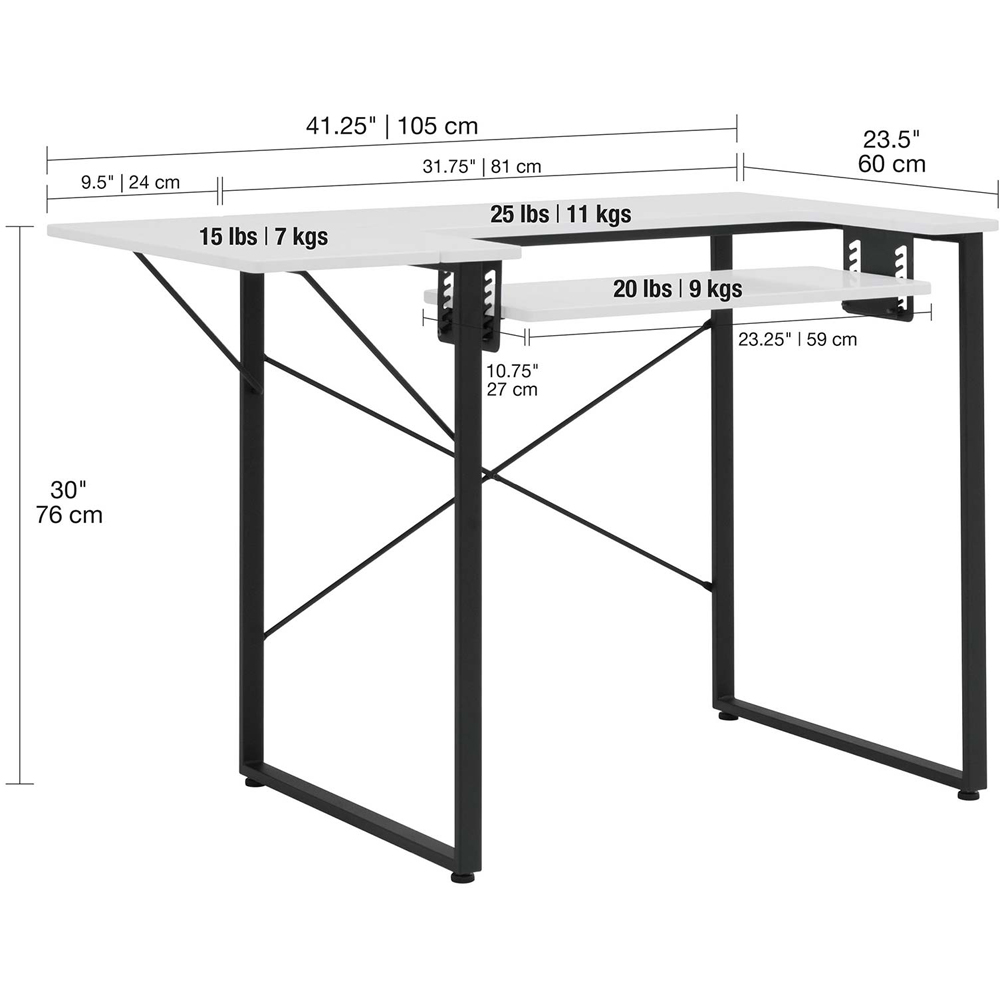Sewing Online 13405 Charcoal Black and White Dart Sewing Machine Table with Foldable Top Image 6