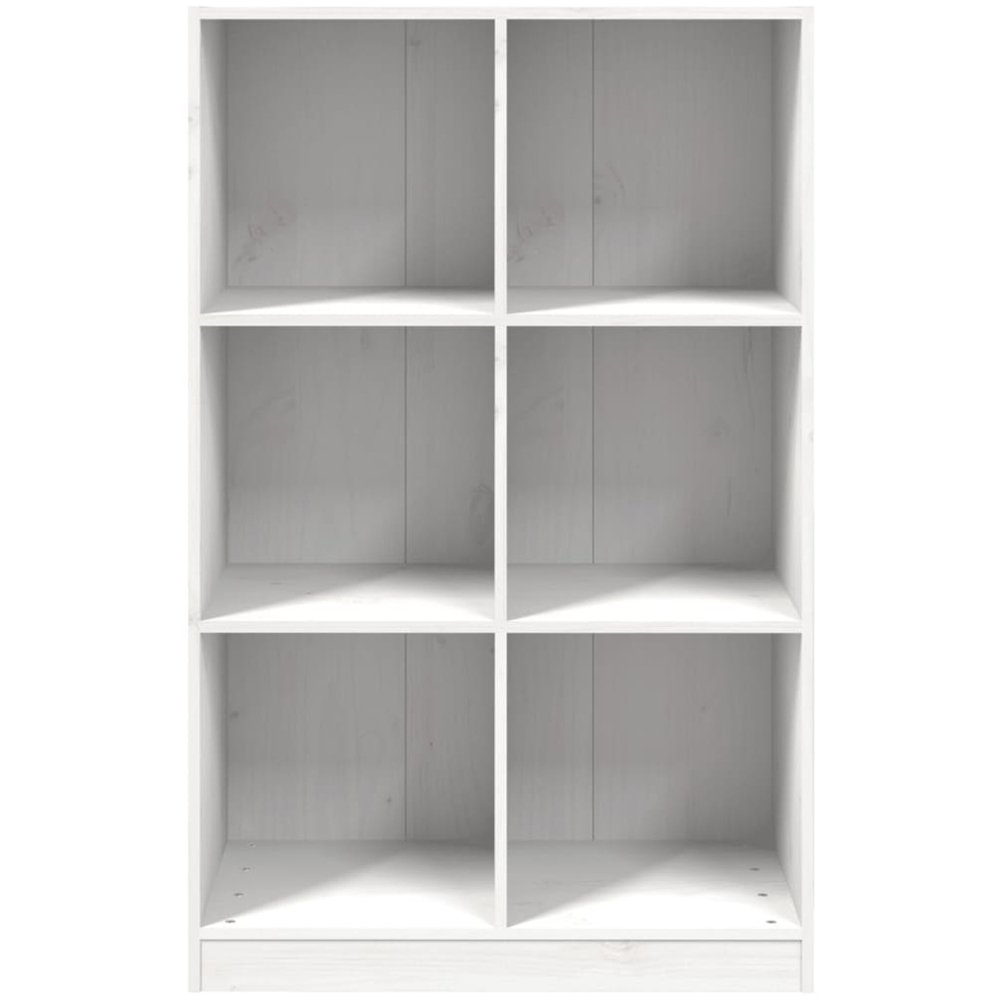 vidaXL 6 Shelf White Solid Pine Wood Record Cabinet Image 4