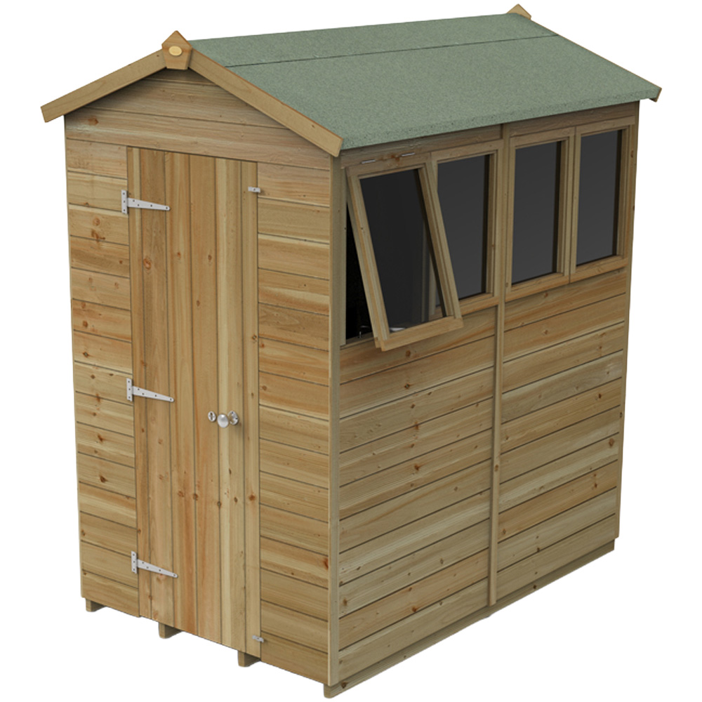 Forest Garden Timberdale 4 x 6ft Single Opening Apex Shed Image 1