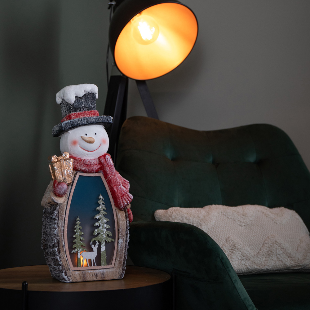 Samuel Alexander Warm White LED Light-Up Woodsman Frosty Glow Snowman Christmas Decoration 45cm Image 2
