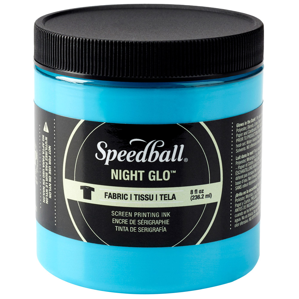 Speedball Blue Night Glo Fabric Screen Ink 236.2ml Image
