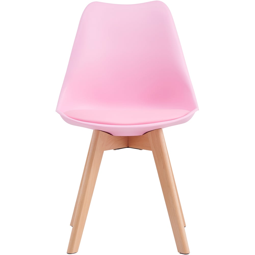 wilko Eva Set of 6 Pink Padded Dining Chairs Image 3