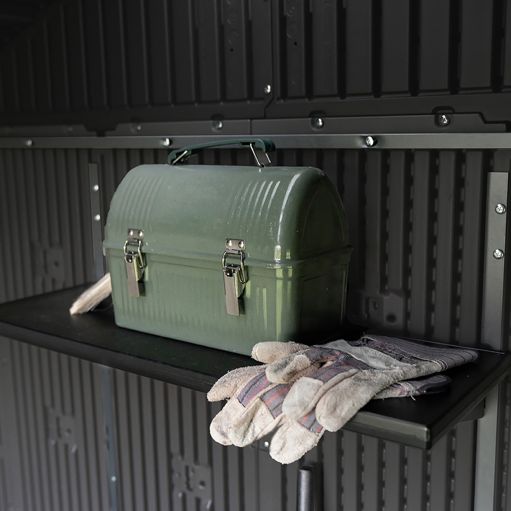 Lifetime Products 7 x 7ft Grey Apex Garden Storage Shed Image 5