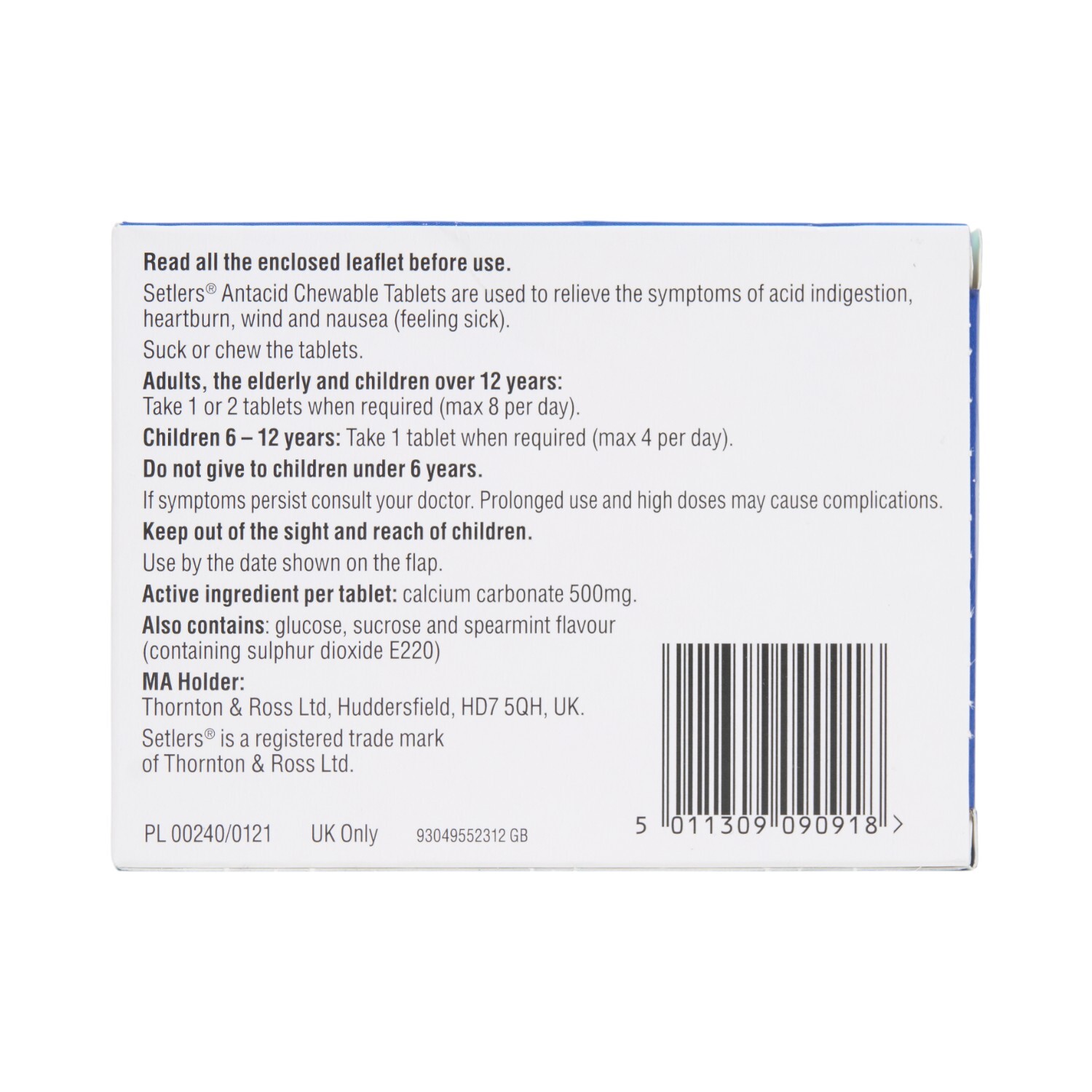 Setlers Antacid Chewable Tablets Image 3
