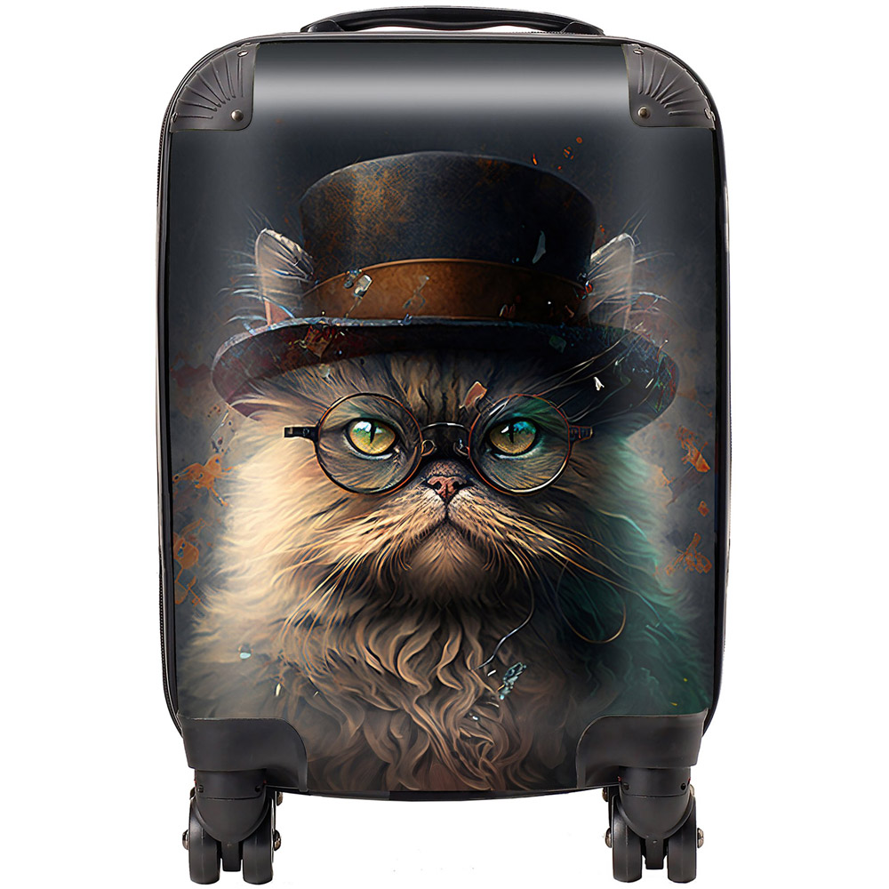Warren Reed Designer Mini Cabin Splashart Persian Cat with Glasses Suitcase Image 1