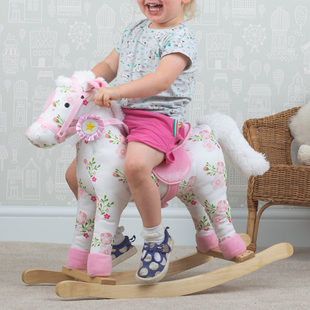 Bigjigs Toys Floral Rocking Horse Pink Image 2
