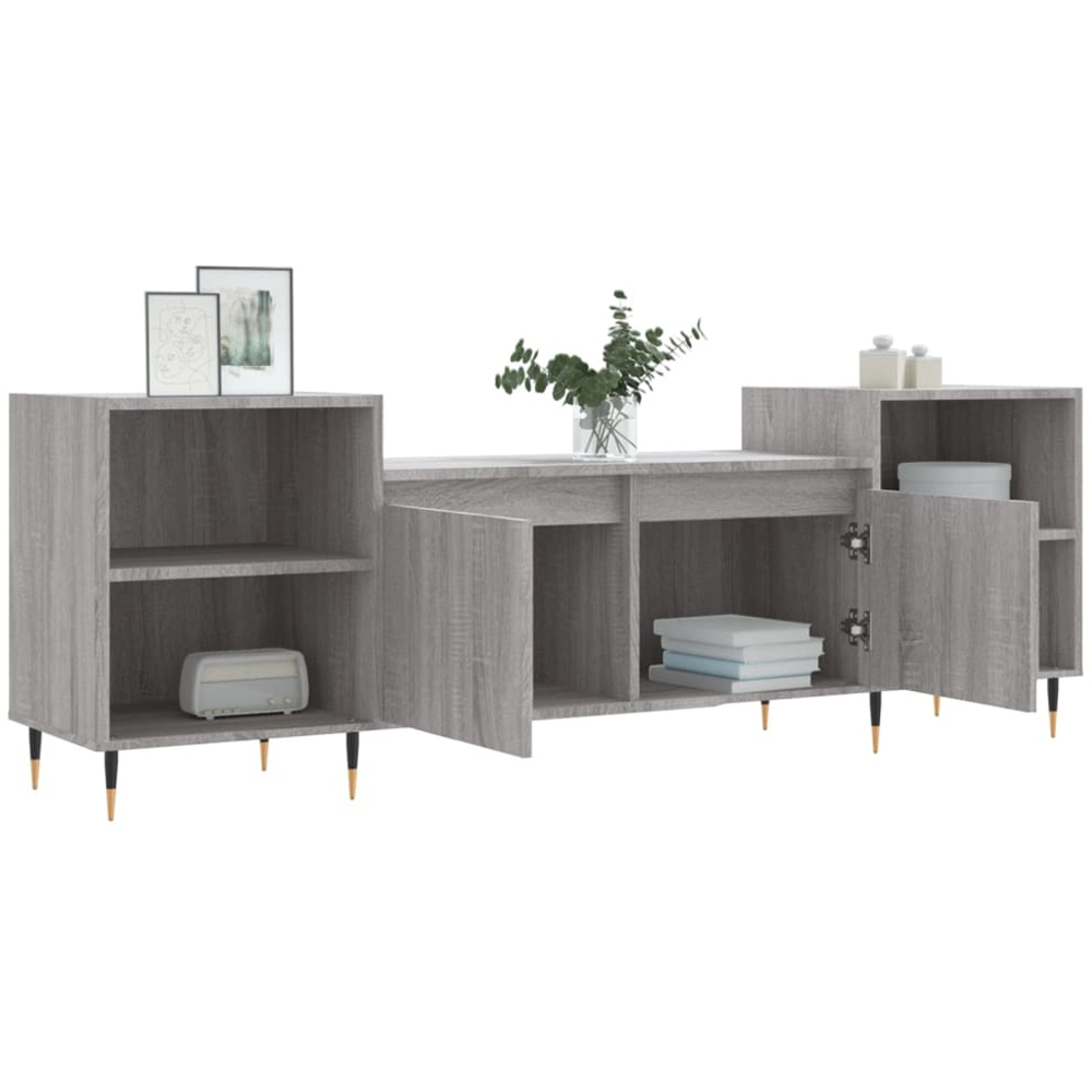 vidaXL 2 Door 4 Shelf Grey Sonoma TV Cabinet Image 4