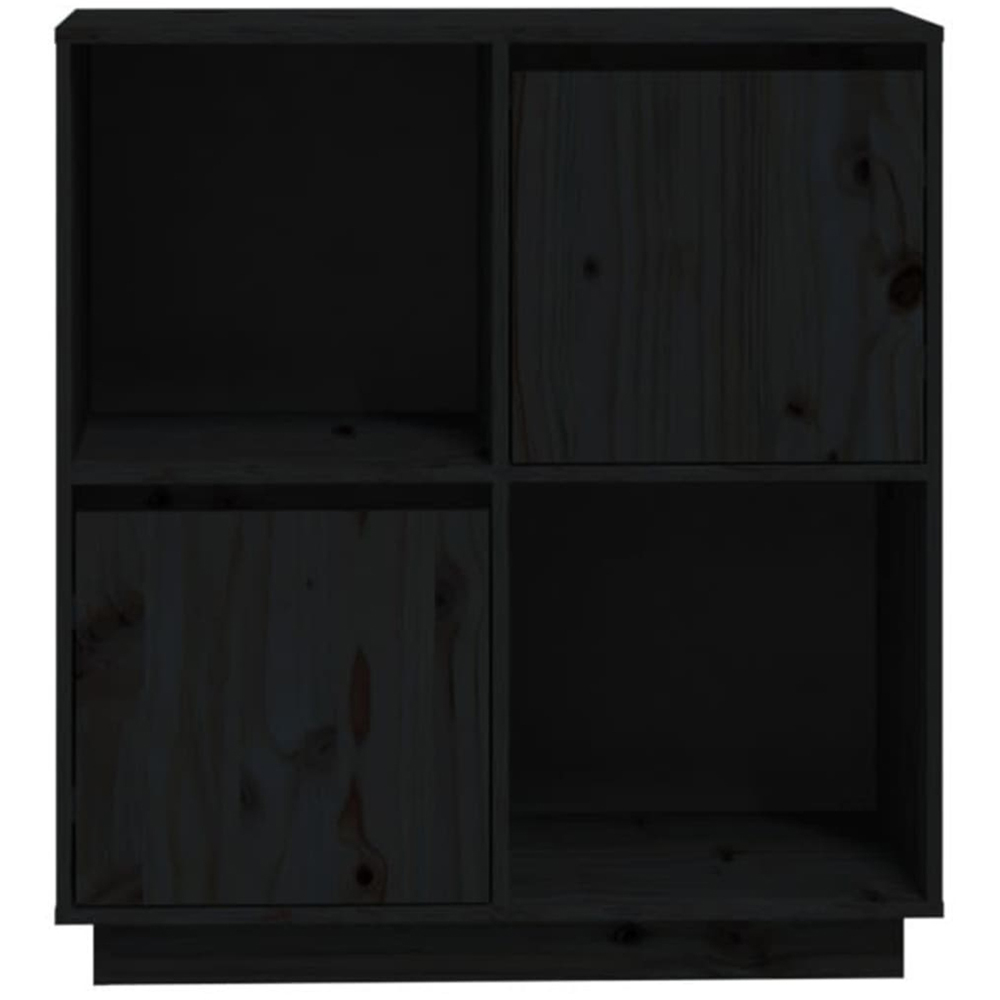 vidaXL 2 Door 2 Shelf Black Wooden Sideboard Image 3
