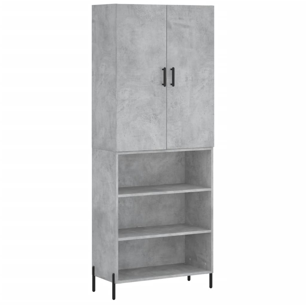vidaXL 2 Door 3 Shelf Concrete Grey Highboard Image 2