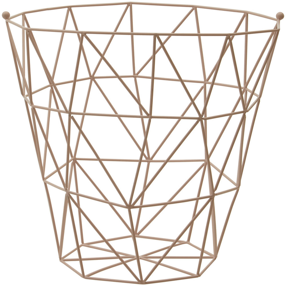 Premier Housewares Vertex Pink Finish Storage Basket Image 2