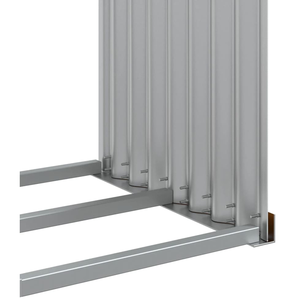vidaXL Brown Galvanised Steel Firewood Log Holder 210 x 120 x 45cm Image 5