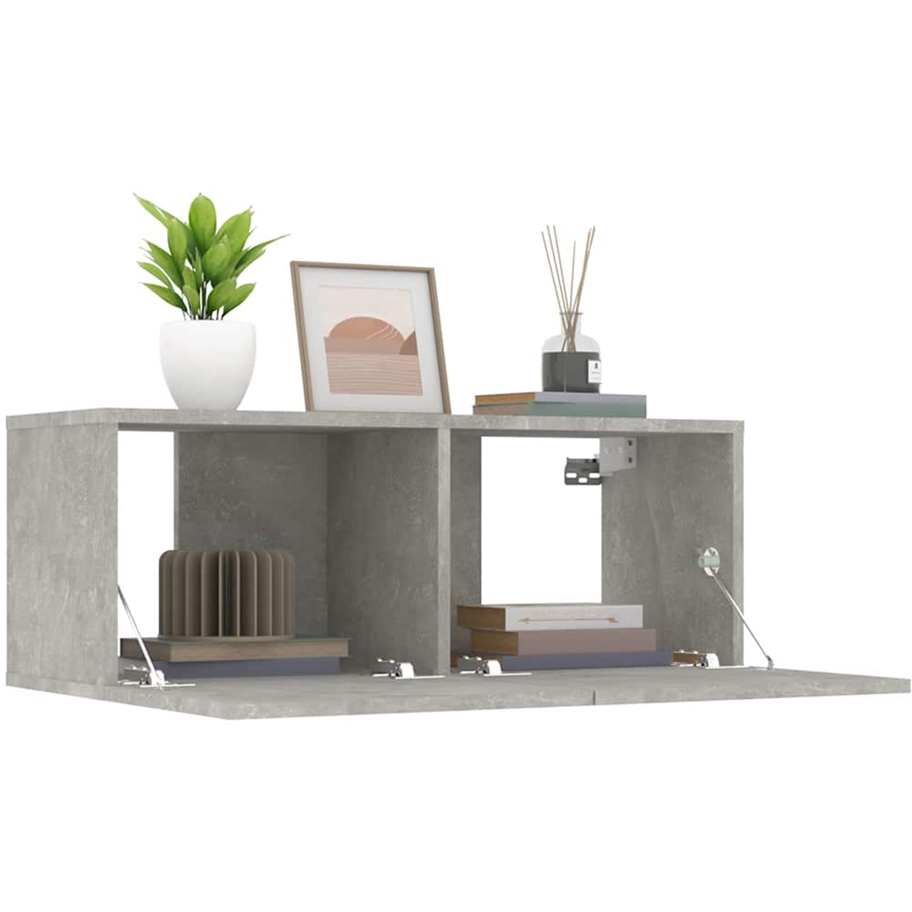 vidaXL 2 Door Concrete Grey TV Cabinet Set of 2 Image 4
