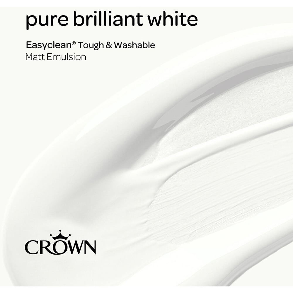 Crown EasyClean Matt Paint - Pure Brilliant White 5L. Image 7