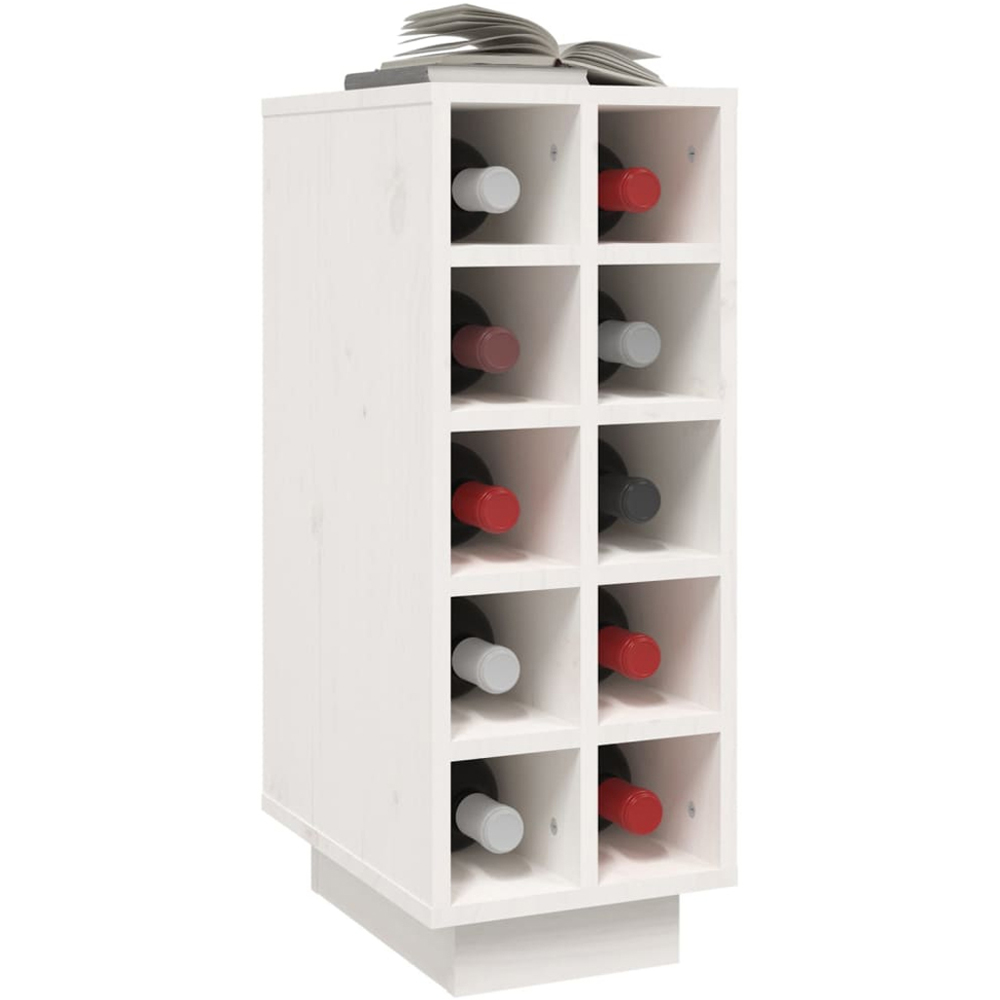 vidaXL 10 Bottle White Freestanding Wine Cabinet Image 3