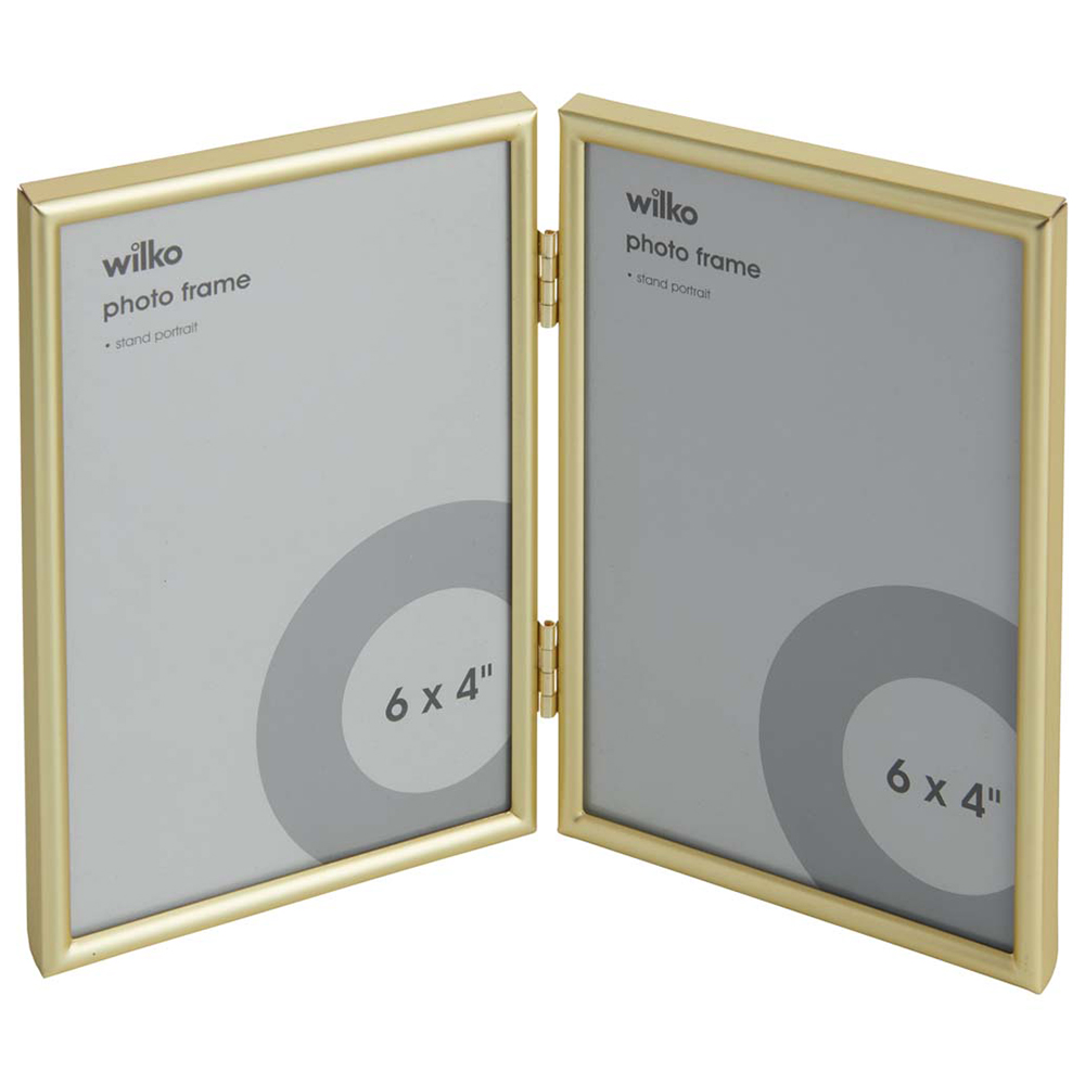 Wilko Gold Effect Metal Dbl Frame 6 x 4inch Image 1
