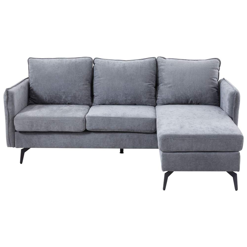 H&O Direct 3 Seater Grey Right Hand Facing Chaise Sofa Image 3