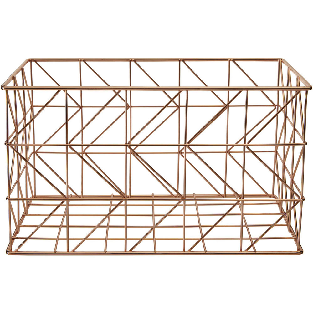 Premier Housewares Vertex Copper Finish Zigzag Wire Basket Image 3