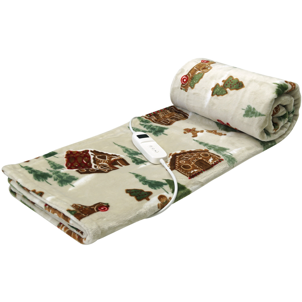 Gingerbread Lane Electric Fleece Throw Image 4