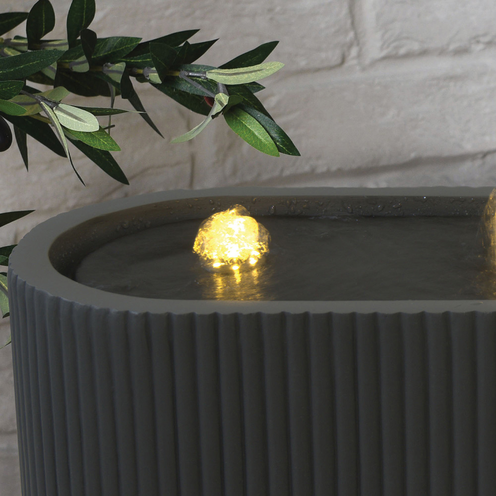 Fern Cut Out Water Feature - Grey Image 4