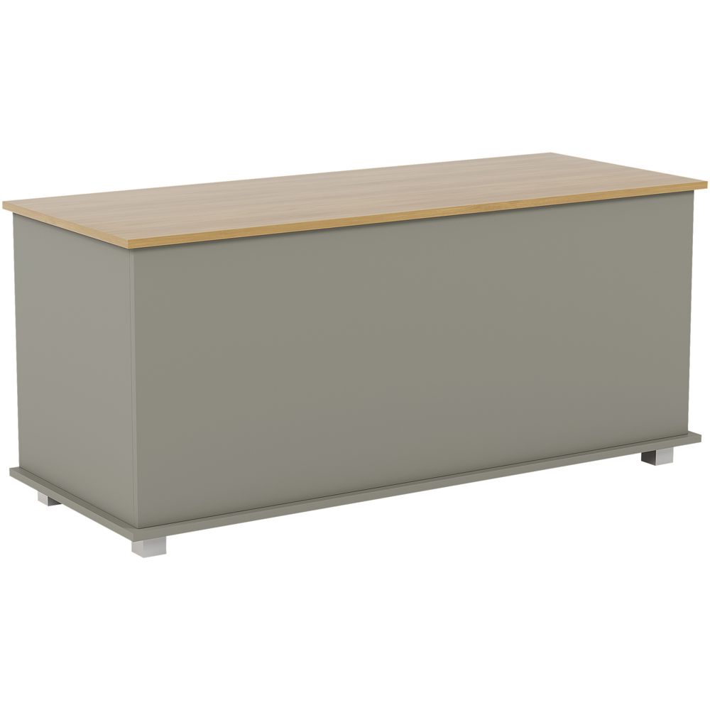 Vida Designs Arlington Grey and Oak Wooden Storage Ottoman Image 2