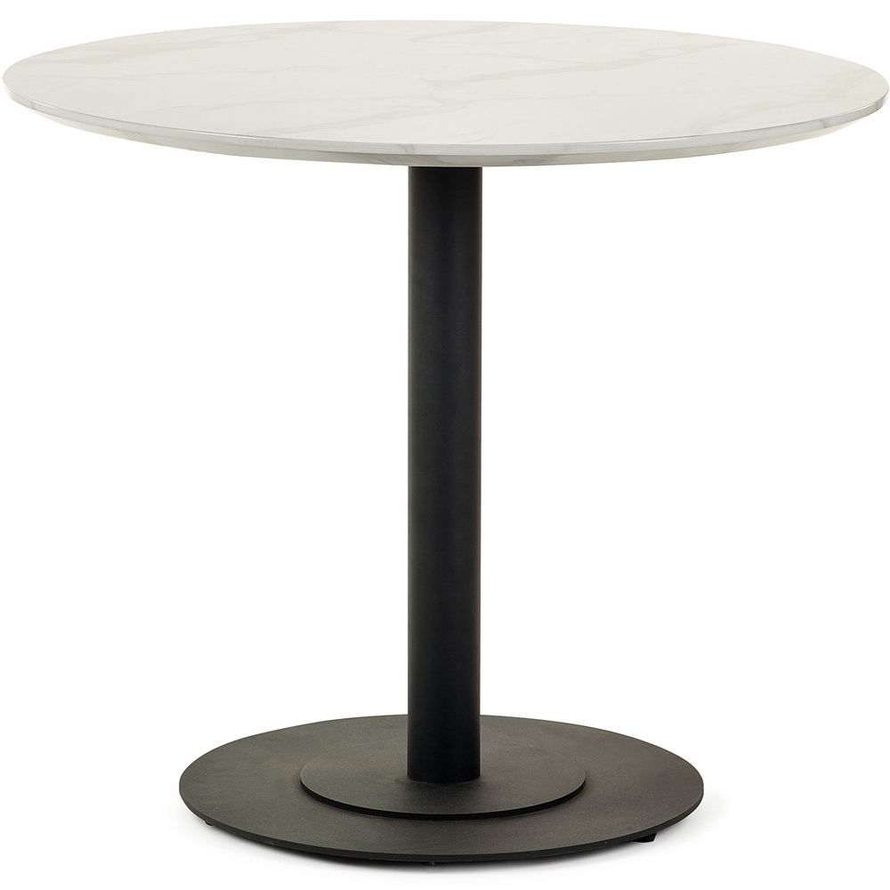 Julian Bowen Luca 4 Seater Round Table White and Black Image 2